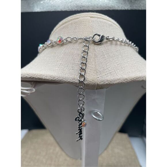 Rhinestone Statement Necklace Silver Prom Wedding Sparkle Bling - Picture 2 of 9